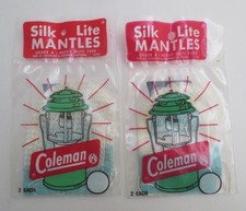 2 Vintage Coleman Silk Lite Mantles Grade A Heavy Duty # 21A Made In USA