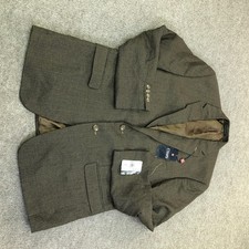 Chaps Blazer Mens 44R Brown Check Polyester Rayon Classic Fit Sport Coat Jacket