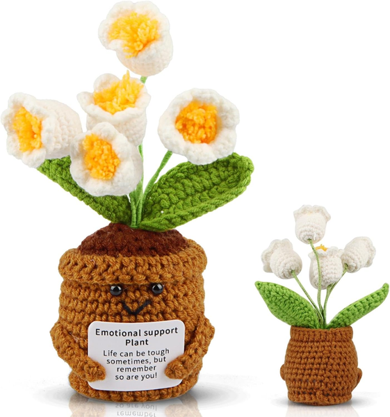 Pocket Hug Vergissmeinnicht-Blumen, Handgefertigte GehäKelte Blume, Positive Pot-image