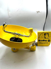 Bradley Emergency Eyewash Station Yellow Safety Fixture Industrial
