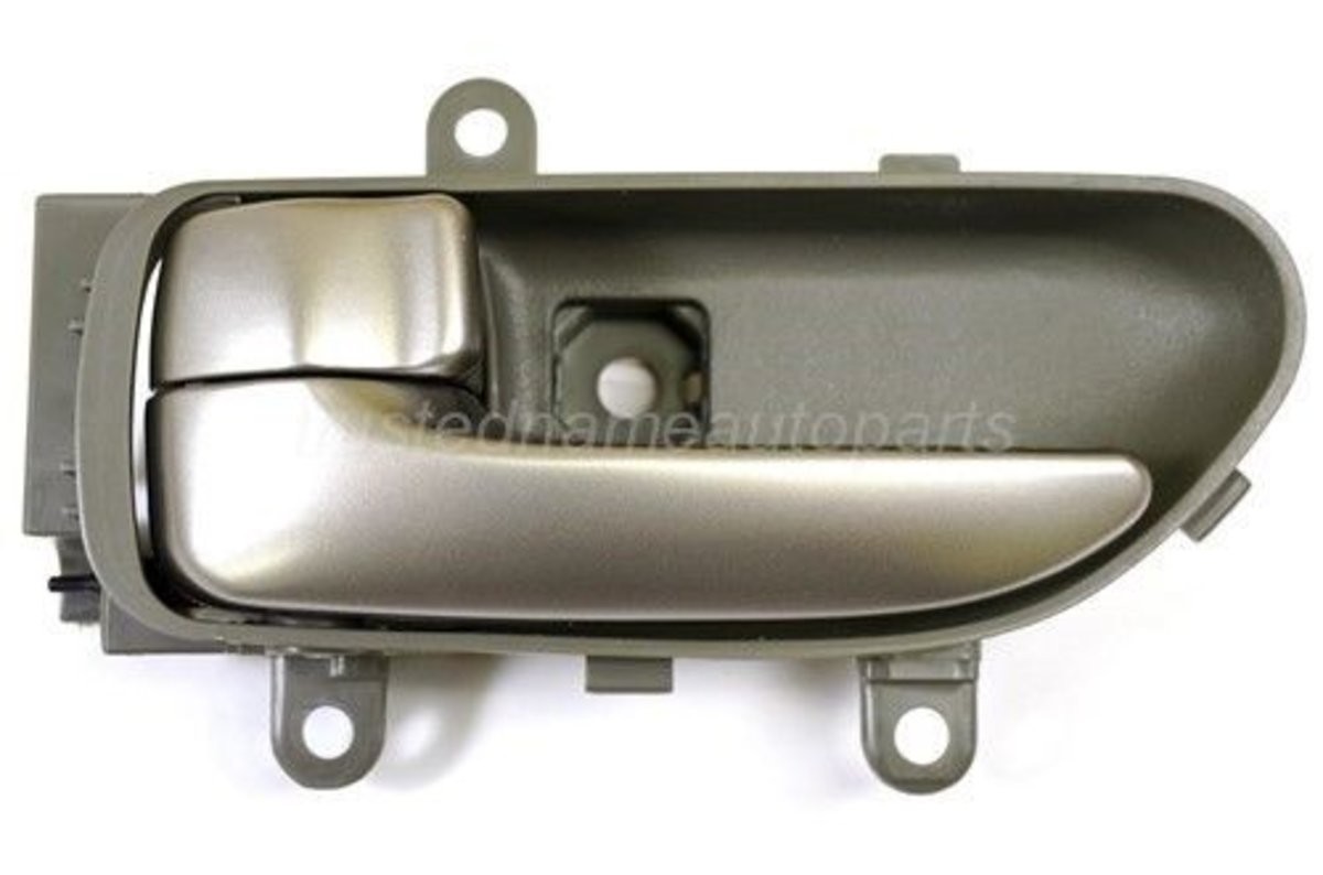 fits 2003 to 2007 Infiniti G35Interior Door Handle Left Gray Silver