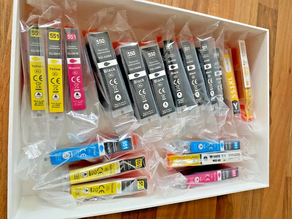 Druckerpatronen 550/551, schwarz und farbig, originalverpackt