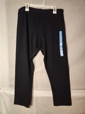 NWT Anko Active Black Leggings Womens Size 14 Pull On 95% Cotton