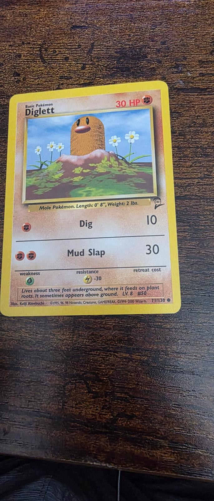 Diglett 47/102 Common Base Set Unlimited Pokemon Lightly Played