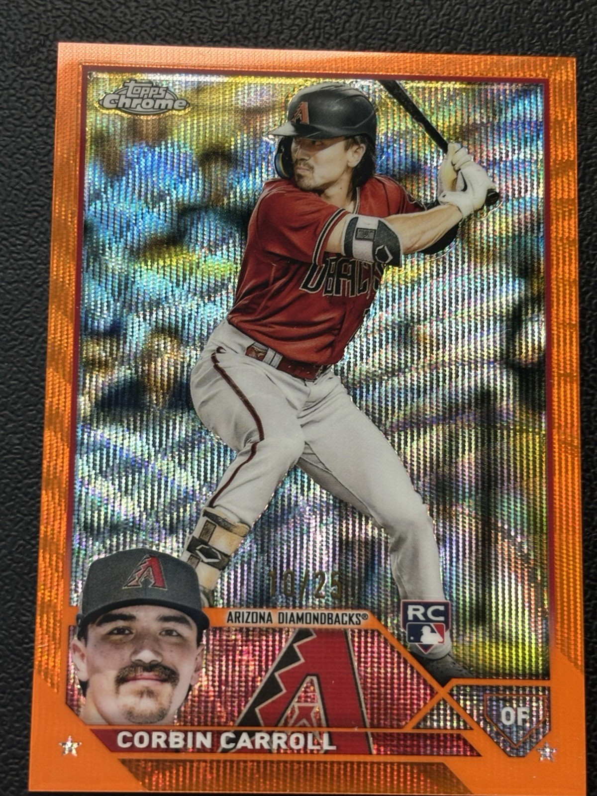 2023 Topps Chrome - Corbin Carroll #95 Orange Wave Refractor /25 (RC)