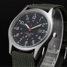 Orologio Polso Uomo Analogico Militare Tattico Sport Lavoro Tela Nylon Leggero
