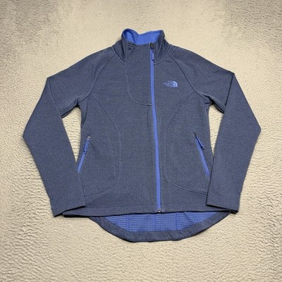 The North Face Needit Fleece Jacket Women Small Blue Full Zip Waffle Lined