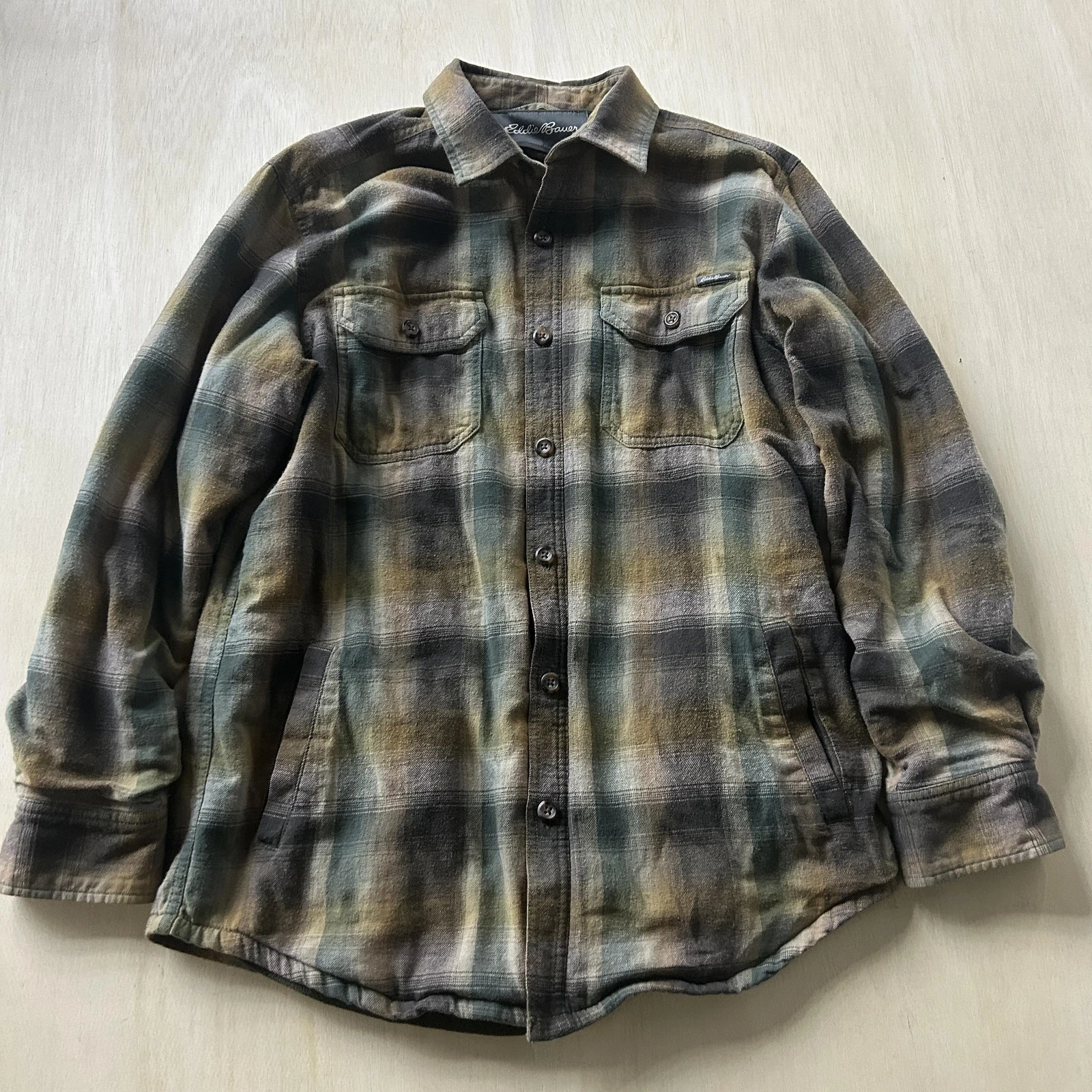 Eddie Bauer Shirt Jacket Mens Medium Green Plaid Fleece Lined Flannel Outdoor
Opens in a new window 