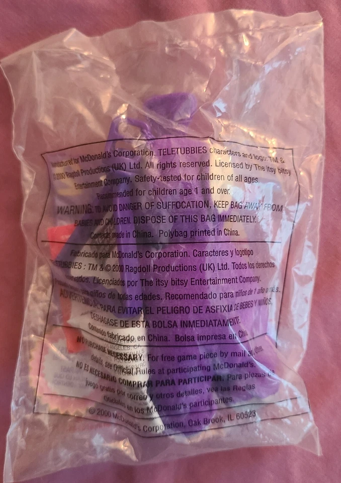 Teletubbies Tinky Winky Llavero Suave Púrpura Peluche McDonalds Happy Meal Juguete 2000 Foto 2 de 3