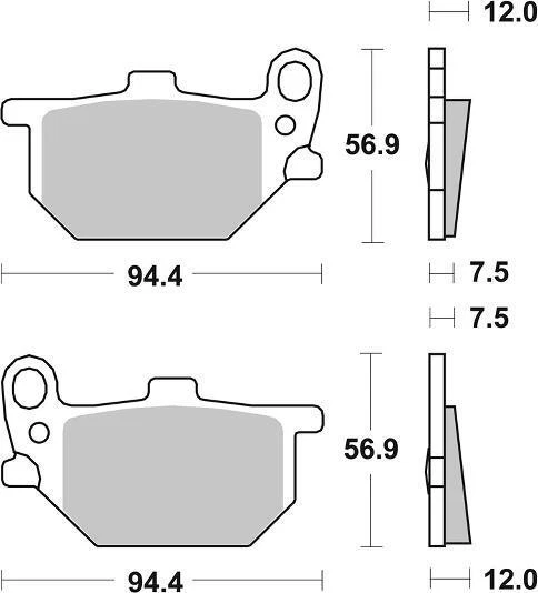 Pastilla de freno de cerámica SBS 520HF para BMW R100 T 1000 1979-1984 Foto 2 de 2