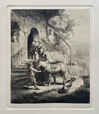 Rembrandt THE GOOD SAMARITAN Etching Art by Amand Durand 