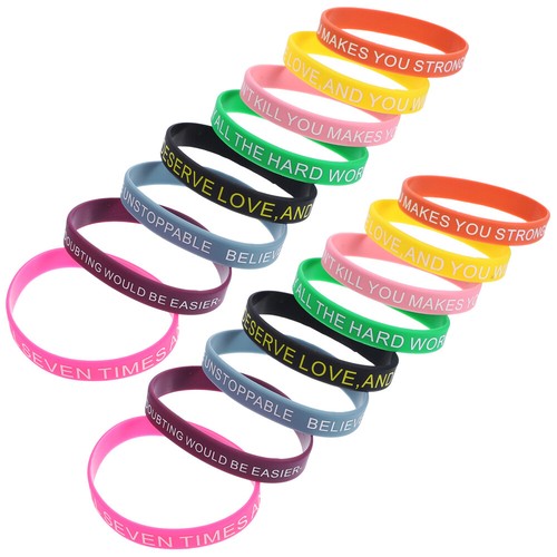 100pcs Wrist Bands Stretch Silicone Wristbands Unisex Sports Fan Bracelets - Bild 1 von 20