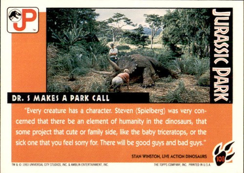 Jurassic Park Series 2 1993 Topps Card Complete Your Set You Pick Dinosaur - Picture 41 of 155