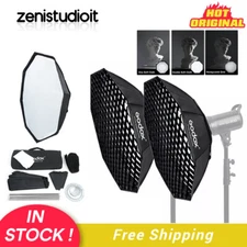 US 2Pack Godox 95cm Octagon Honeycomb Grid Softbox Bowens Mount Reflector Softbo
