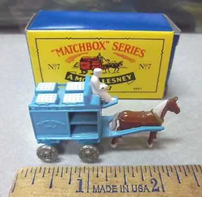 1988 Matchbox Moko lesney no 7 horse drawn milk wagon, great condition, orig box - Image 1 of 3