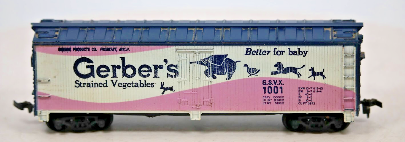 Vintage HO Scale Gerber's Strained Vegetables Train Car 1:87
