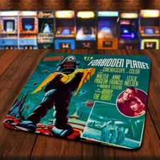 Forbidden Planet (1956) Version 2 Mouse Mat Mousepad Faux Leather Edge-Stitched