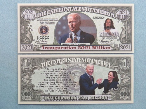 46th President JOSEPH BIDEN & VP Kamala Harris ~ $1,000,000 One Million Dollars - Picture 2 of 2