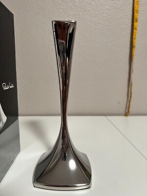 Set of 2 Robert Welch Candle Sticks Pottery Barn In Box Stainless Modern Look