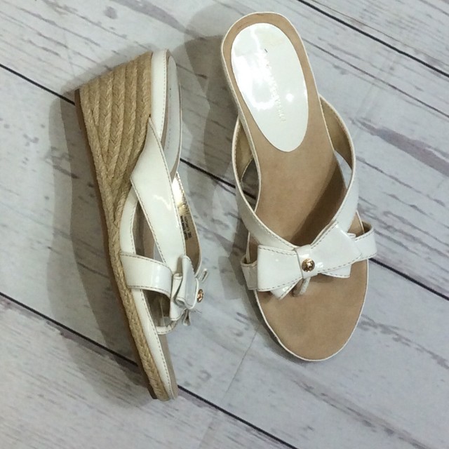 anne klein white sandals