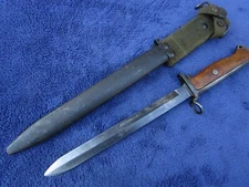 ORIGINAL NORWEGIAN M 1894 MODIFIED BAYONET AND SCABBARD MADE IN KONGSBERG NORWAY