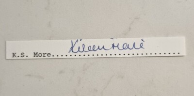 KIRAN MORE CRICKET SIGNED IN PERSON NEAT CUT PIECE INDIA AUSTRALIA