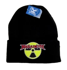 MEGADETH Music Rock Band Logo Patch Fold Up Beanie Winter Stocking Cap Hat