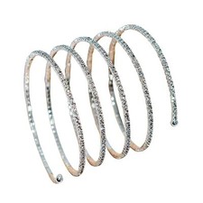 Rhinestone Arm Cuff Jewelry for Women Multilayer Arm Sparkling 5 Layers Silver