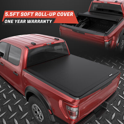 New 5'5'' FT Roll Up Pickup Bed Tonneau Cover W/ LED FIT 2016-2022 Nissan Titan