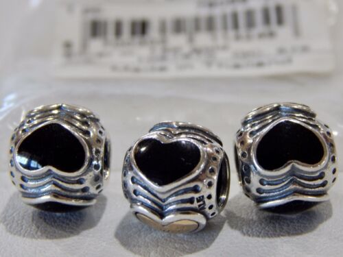 PANDORA Black Friday 2011 Dijes Corazones de Medianoche Plata 14k (UN ENCANTO) ¡NUEVO! - Imagen 4 de 12