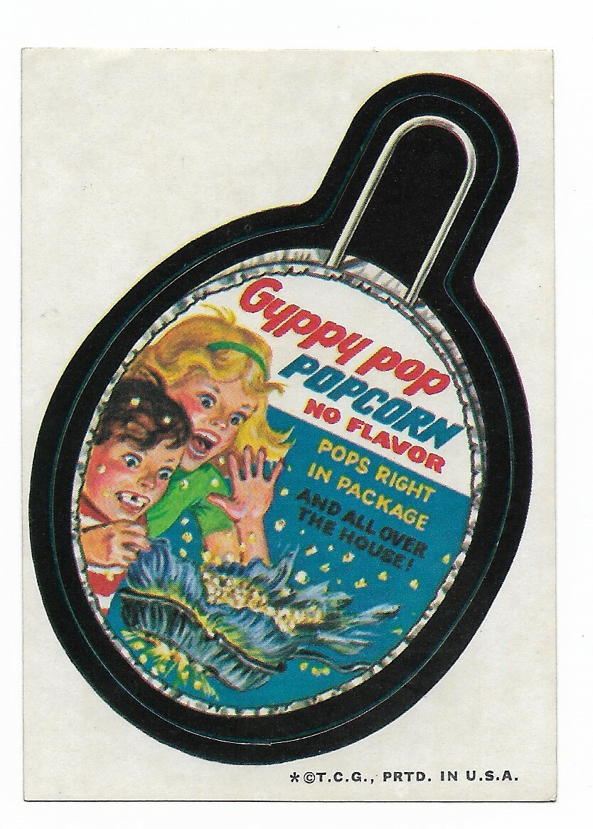 1973 Topps Wacky Packages 2nd ser. Gyppy Pop tan back Jiffy Pop