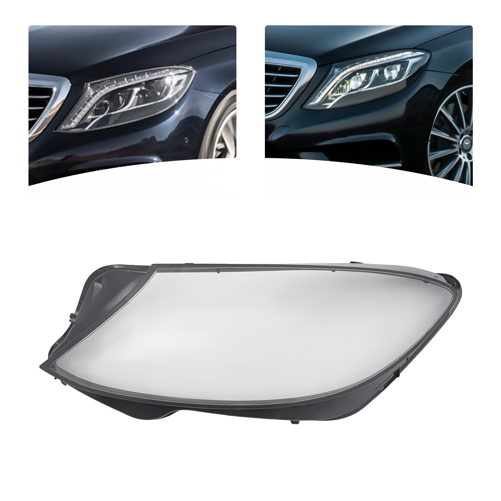Left Driver Side Headlight Lens Covers For 2014-2017 Mercedes-Benz W222 S-Class
