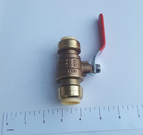 Robinet à Tournant Sphérique (vanne à Bille) EFIELD 1/2 Pouce - Laiton Sans Plomb - Pleine Section - Raccord Rapide Push Fit