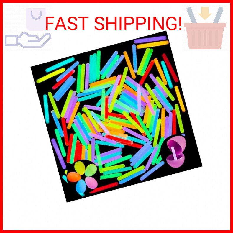 JOYIN 200 Pcs Mini Glow Sticks Bulk with 8 Colors for Party Supplies, Glow-in-Th
