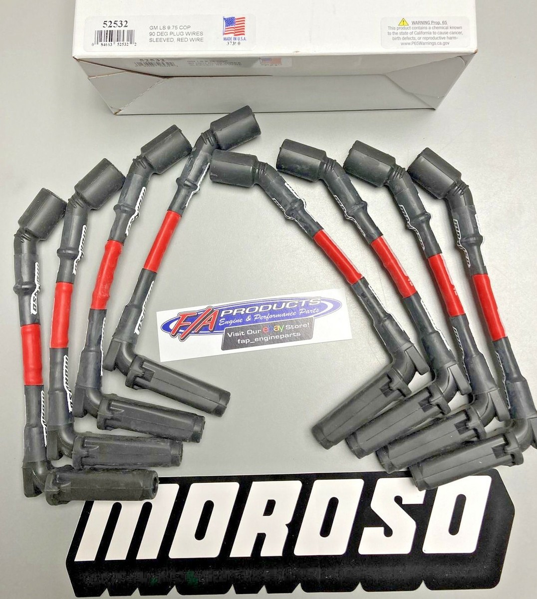 Moroso 52532 Ultra Spark Plug SLEEVED RED Wire Set Chevy LS 90