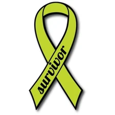 Lime Lymphoma Cancer Survivor Ribbon Car Magnet Decal Heavy Duty