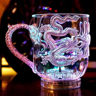 Jarra De Dragón Con Luz LED Y Cambio De Color Ideal Para Bebidas Viajes Fiestas.