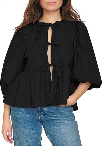Ladies Lace-up Blouse Shirts Holiday Loose Tunic Swing Cover Up Tops T-shirt Tee - Picture 3 of 22