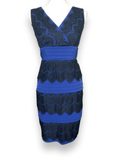 Sangria Faux wrap Lace and Ribbed Dress NWT 2