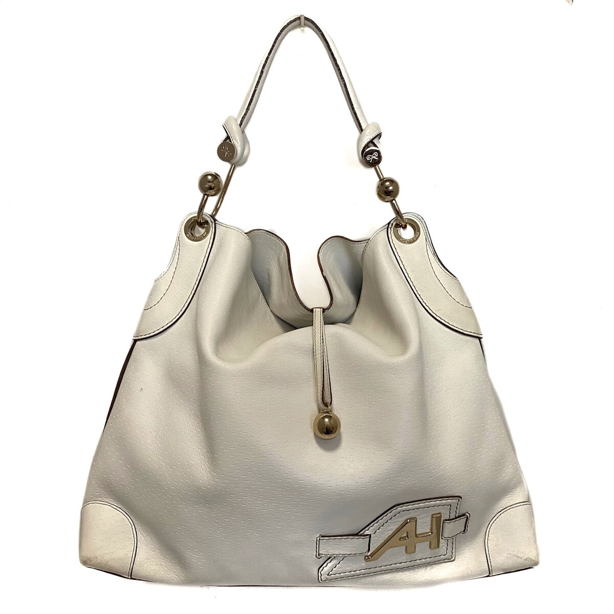 Auth Anya Hindmarch - White Leather Shoulder Bag | eBay