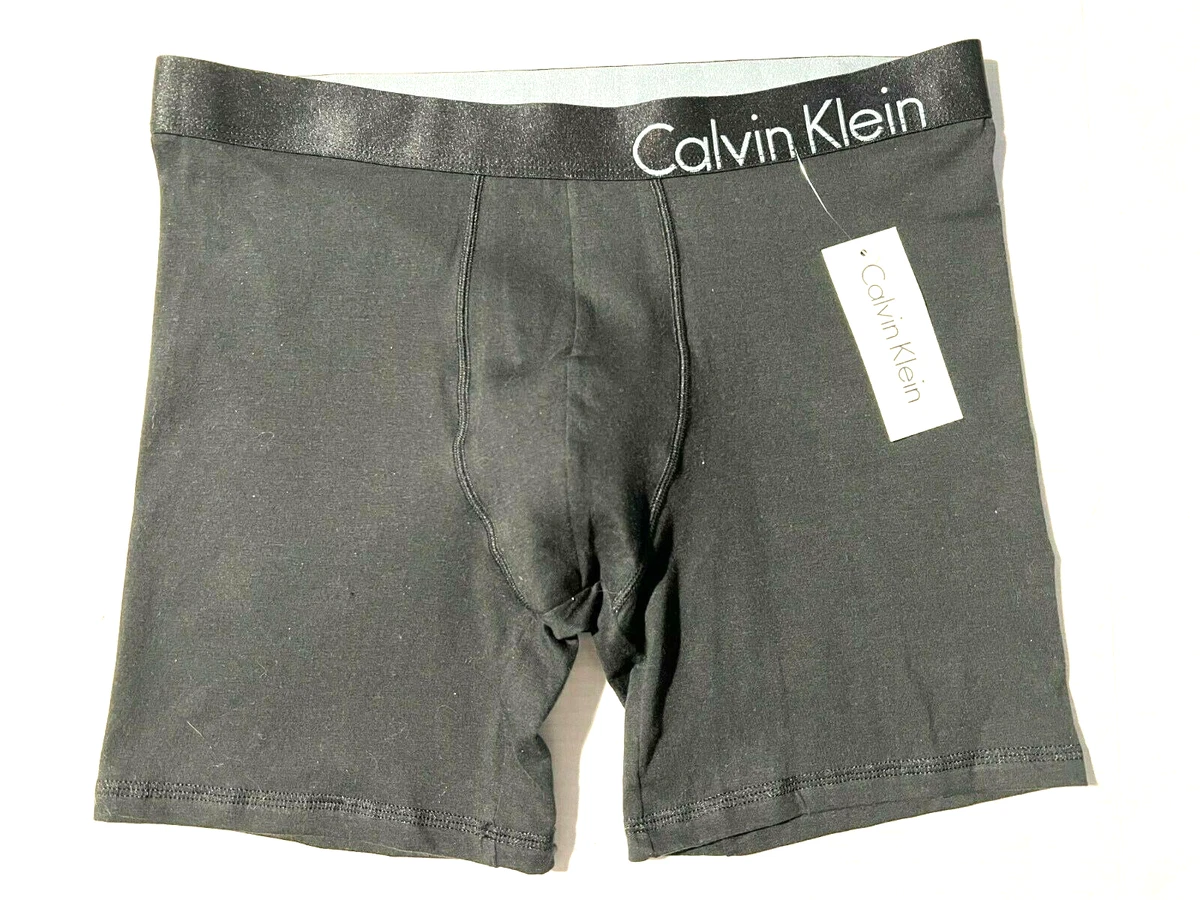 New CALVIN KLEIN Men Black Cotton Stretch Sport Pouch Boxer Brief Underwear sz L