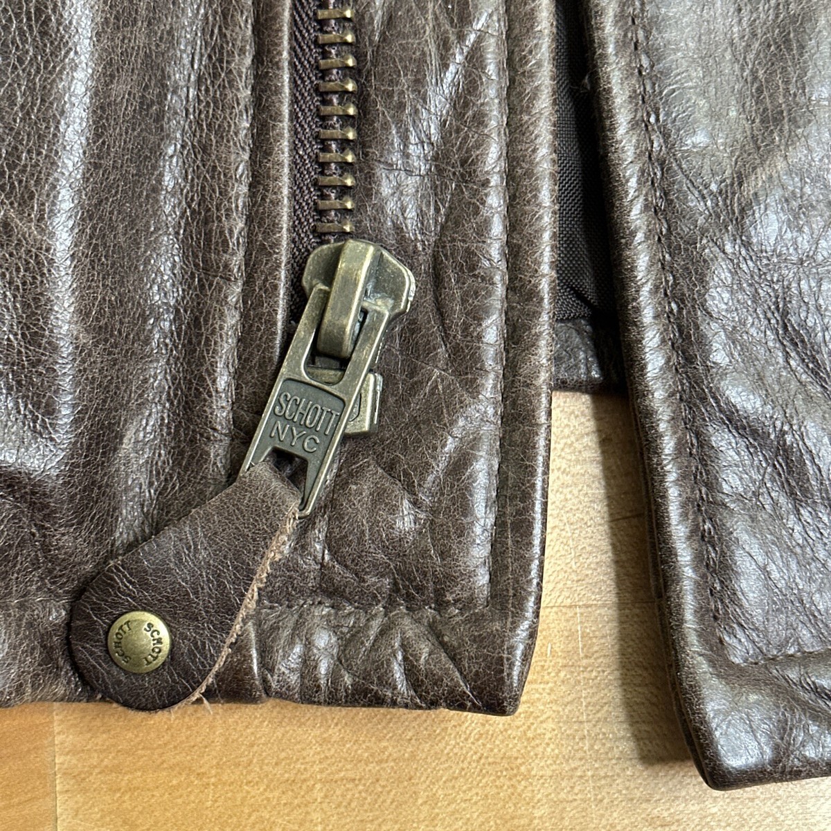 Vintage Schott Leather Jacket - Men's Large - Flyer Type Garment