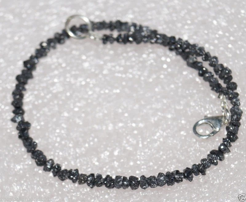 8,00 quilates negro azabache sin cortar cuentas de diamantes crudos ásperos 6... - Imagen 3 de 3