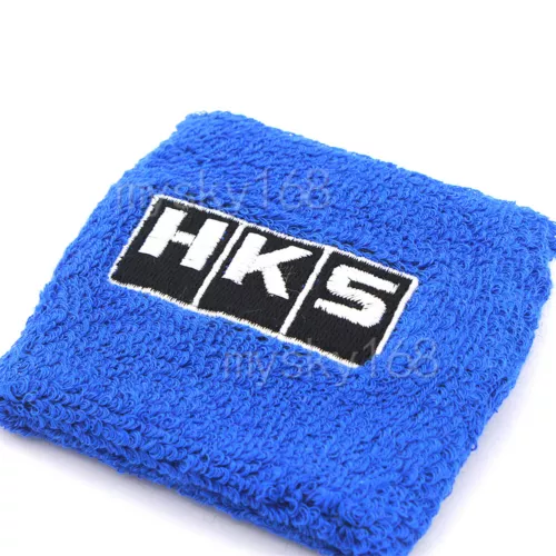 2Pcs HK S Blue Clutch Brake Oil Reservoir Fluid Tank Cover Sock Car Sweat Band - Bild 2 von 7