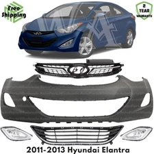 Front Bumper Cover & Grille Assembly Kit For 2011-2013 Hyundai Elantra
