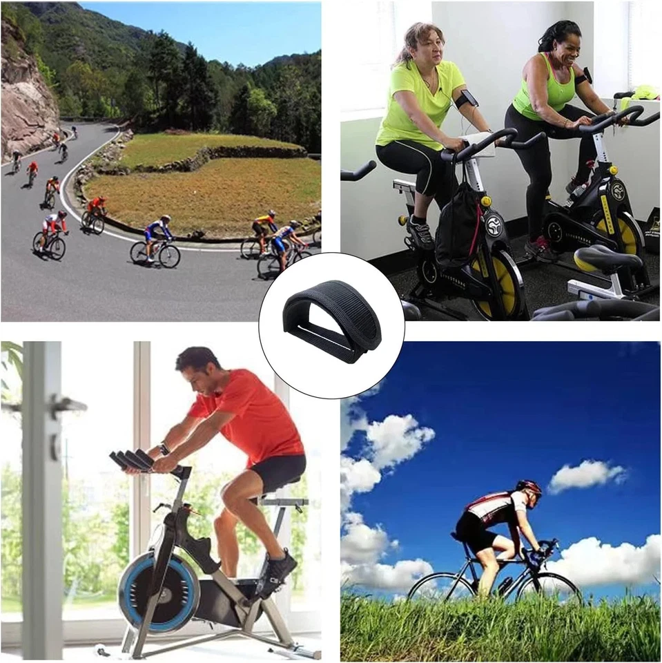 1-10Pack Bicycle Fixed Gear Cycling Pedals Bands Feet Set With Straps Pedal US - Image 4 of 4