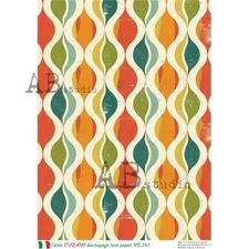 Retro Pattern #2 | A4 Rice Paper | Paper for Decoupage | AB Studios