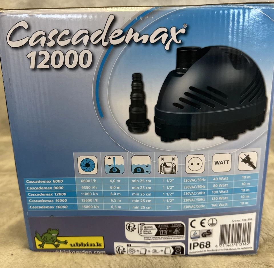 Ubbink Wasserfallpumpe Cascademax 12000 Springbrunnen Wasserfall - Bild 4 von 4