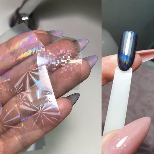 SILPECWEE 2 Boxes Aurora Nail Foil Clear Laser Glass Fragment Style - Picture 6 of 9