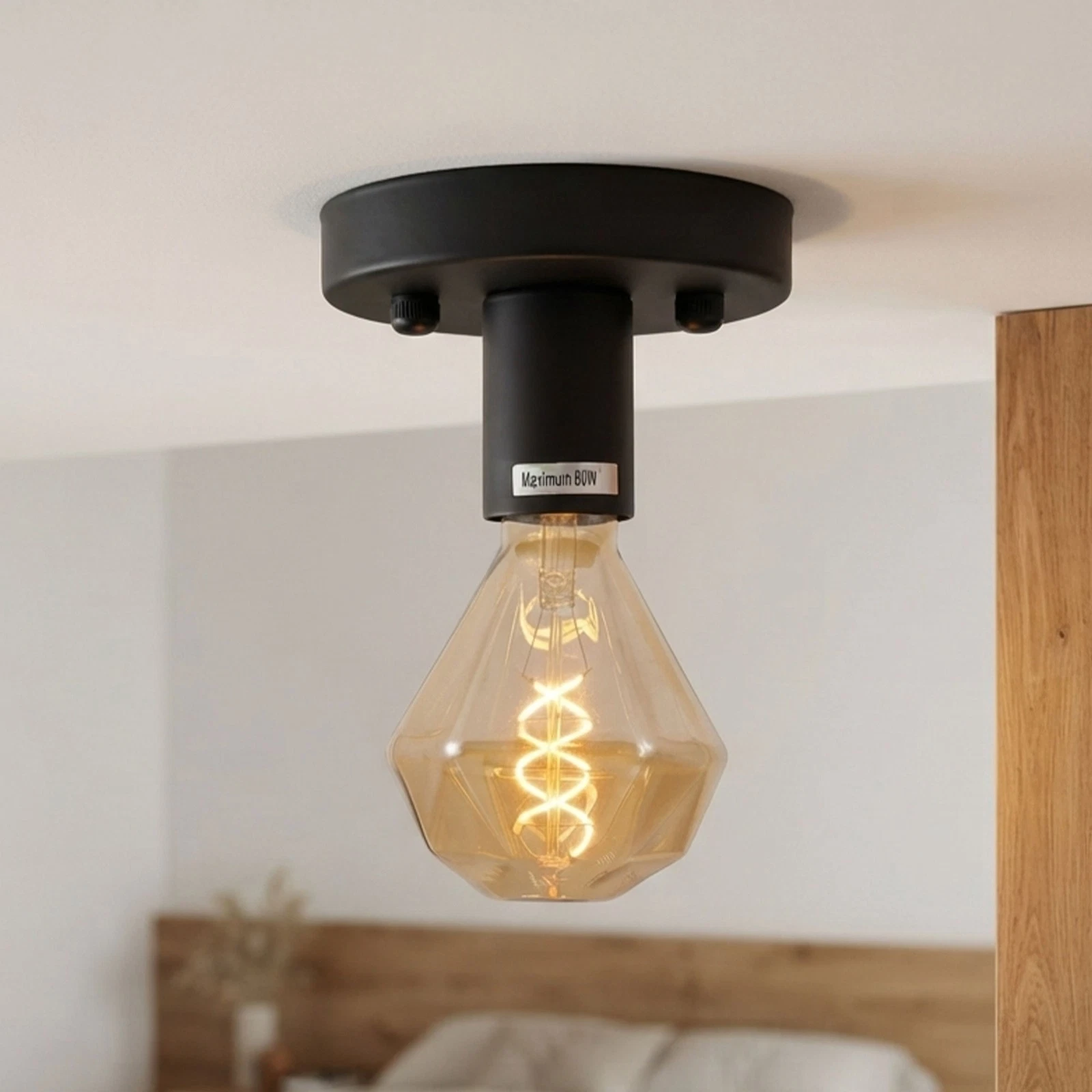 industrial ceiling light e27 semi flush mount light metal light for living room 